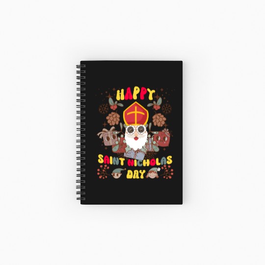 Groovy Saint Nicholas Day logo Spiral Notebooks   Ruled Line
