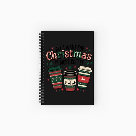 Christmas Coffee – Festive coffee design Spiral Notebooks   Ruled Line