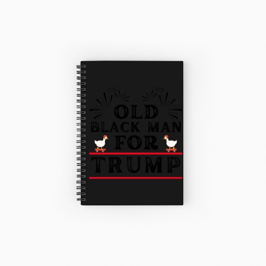 Old Black Man For Trump, US 2024 Election Design Spiral Notebooks   Ruled Line