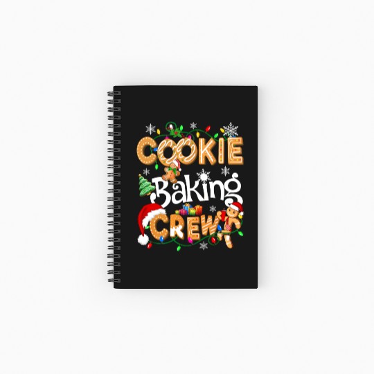 Cookie baking crew Cooking Lover Xmas Gingerbread Spiral Notebooks   Ruled Line