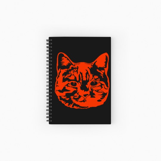 Cool Pretty Cat Head Realistic Looking Face Design Spiral Notebooks   Ruled Line