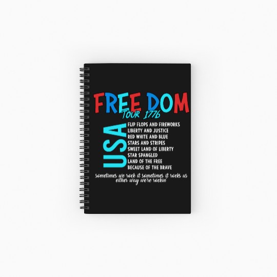 USA Free Dom tour 1776 Spiral Notebooks   Ruled Line