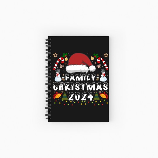 Family Christmas 2024 Squad Santa Elf Funny Xmas Spiral Notebooks   Ruled Line