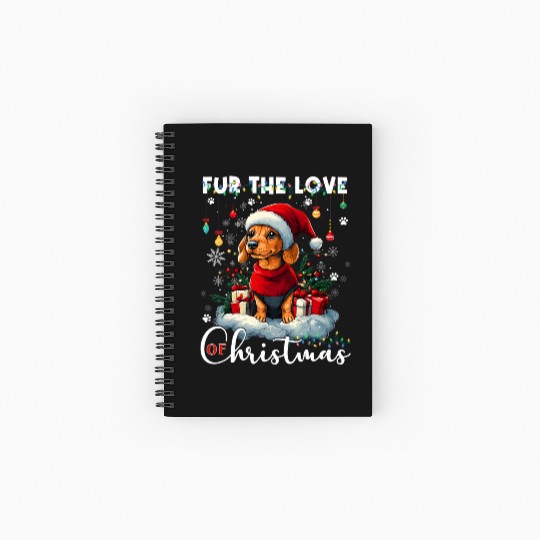 Dachshund Christmas Tree Lights Decorations Dog Spiral Notebooks   Ruled Line