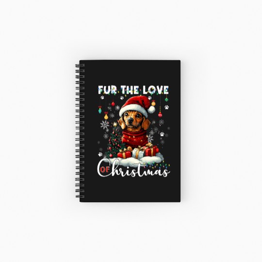 Dachshund Christmas Tree Lights Decorations Dog Spiral Notebooks   Ruled Line