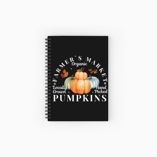 Farmers Market Organic Locally Grown Pumpkins Spiral Notebooks   Ruled Line