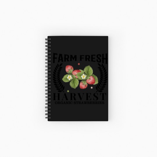 Farm Fresh Harvest, Strawberries Harvest Design Spiral Notebooks   Ruled Line