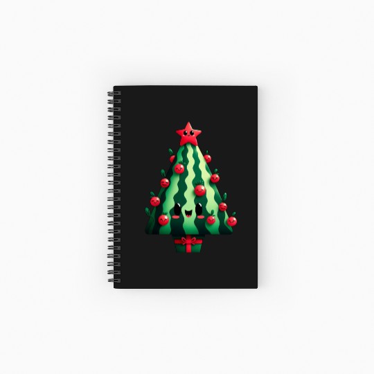 Christmas tree watermelon design Spiral Notebooks   Ruled Line
