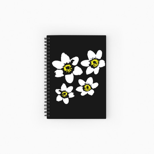 Beautiful White Daisies Flowers Spring Summer Fun Spiral Notebooks   Ruled Line