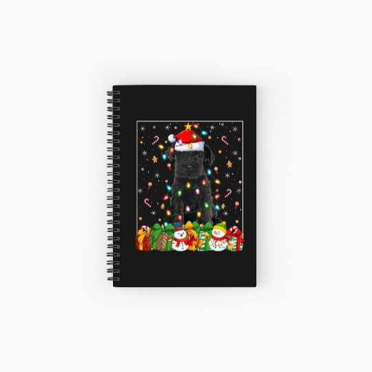 Miniature Schnauzer Dog Christmas Lights Spiral Notebooks   Ruled Line
