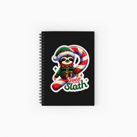 Adorable sloth dressed as an elf Spiral Notebooks   Ruled Line