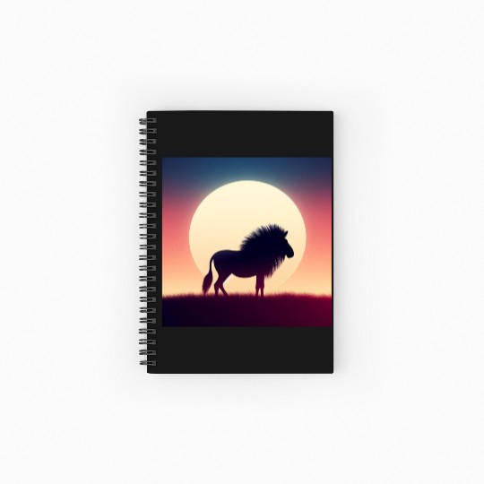 Lion Graphic Spiral Notebooks   Ruled Line