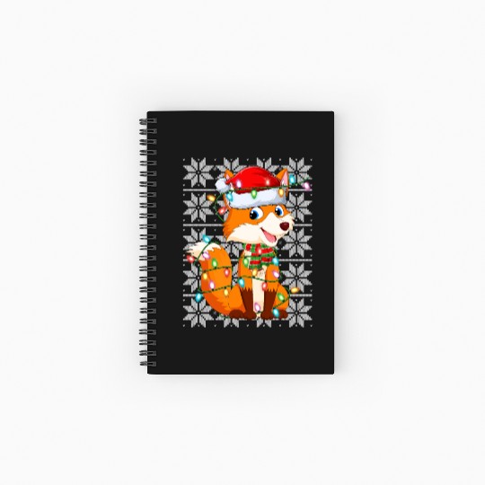 Fox Christmas Lights Spiral Notebooks   Ruled Line