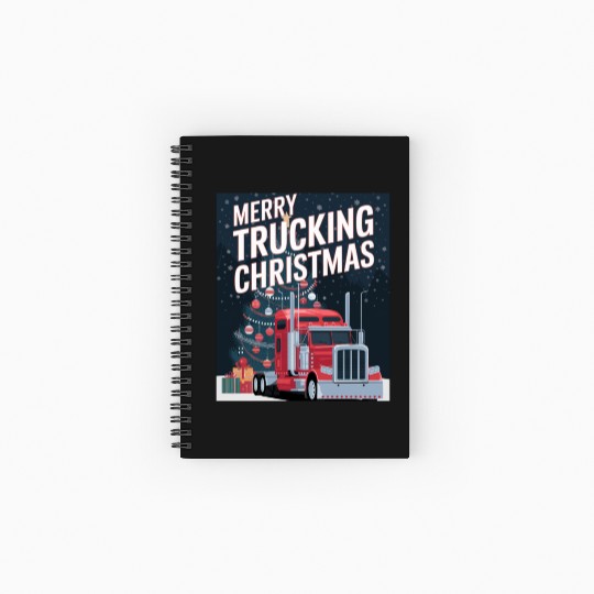 Merry Trucking Christmas Festive Holiday celebrate Spiral Notebooks   Ruled Line