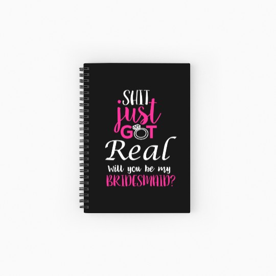 Bride To Be Will You Be My Bridesmaid Wedding Spiral Notebooks   Ruled Line