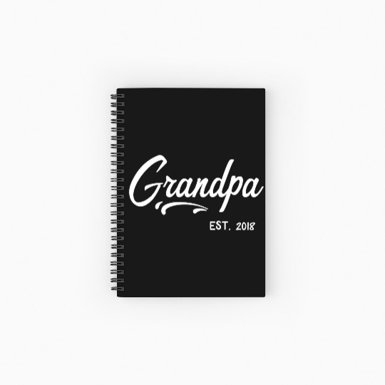 Grandparents Grandpa Established 2018 Grandfather Spiral Notebooks   Ruled Line