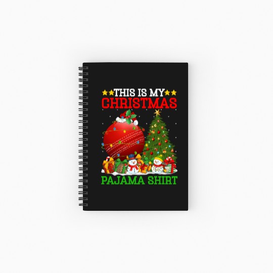 Cricket Ball Christmas Tree Lights Spiral Notebooks   Ruled Line