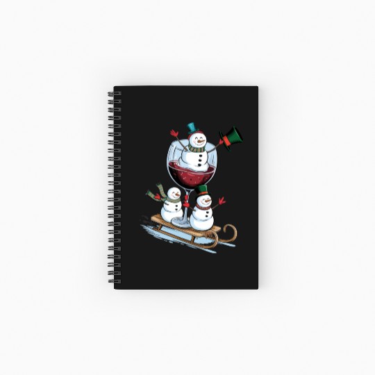 Christmas Wine Glasses Spiral Notebooks   Ruled Line
