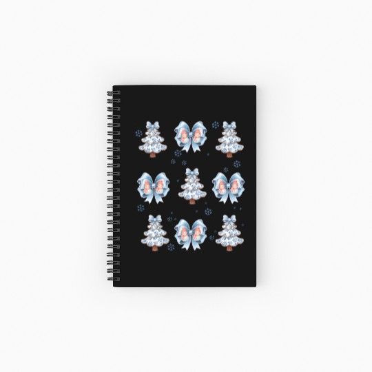 Christmas Coquette Bow, Merry Christmas Spiral Notebooks   Ruled Line