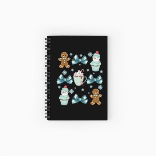 Merry Christmas, Christmas Coquette Bow Spiral Notebooks   Ruled Line