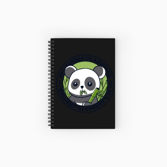 99% Bamboo 1% Ambition Panda Bear Friend Lover Spiral Notebooks   Ruled Line