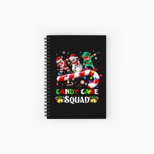 Dabbing Santa Elf Snowman Candy Cane Christmas Spiral Notebooks   Ruled Line