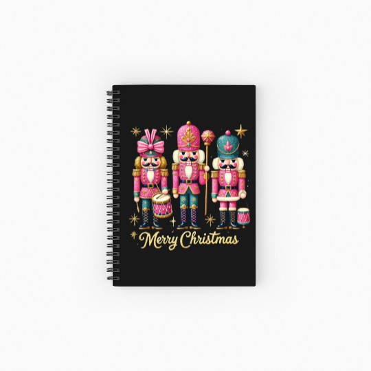 Glitter Nutcracker Friends, Merry Christmas Spiral Notebooks   Ruled Line