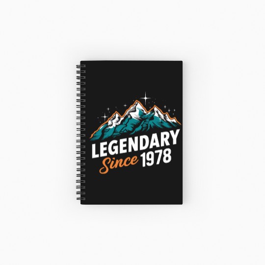 Legendary Since 1978 Hiker Birthday Mountain Spiral Notebooks   Ruled Line