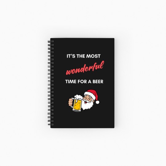 It's the most wonderful time for a beer christmas Spiral Notebooks   Ruled Line