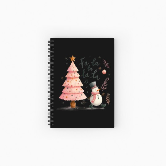 Fa La La La La, Merry Christmas Spiral Notebooks   Ruled Line