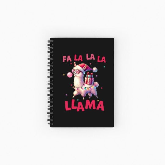 Fa La La La Llama, Merry Christmas Spiral Notebooks   Ruled Line