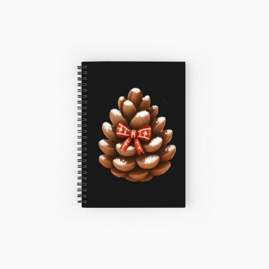 Christmas Coquette Bow, Cute Christmas Spiral Notebooks   Ruled Line