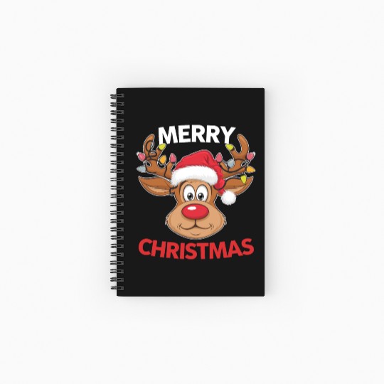 Merry Christmas Reindeer Men Women Family Matching Spiral Notebooks   Ruled Line