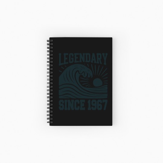 Legendary Since 1967 Birthday Vibes Spiral Notebooks   Ruled Line