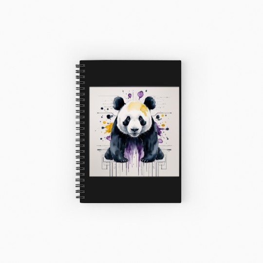 Cyberpunk Panda Spiral Notebooks   Ruled Line