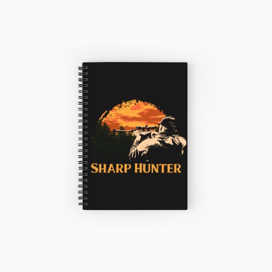 Sharp Hunter Fathers Day Hunting Parents Animal Sh Spiral Notebooks   Ruled Line