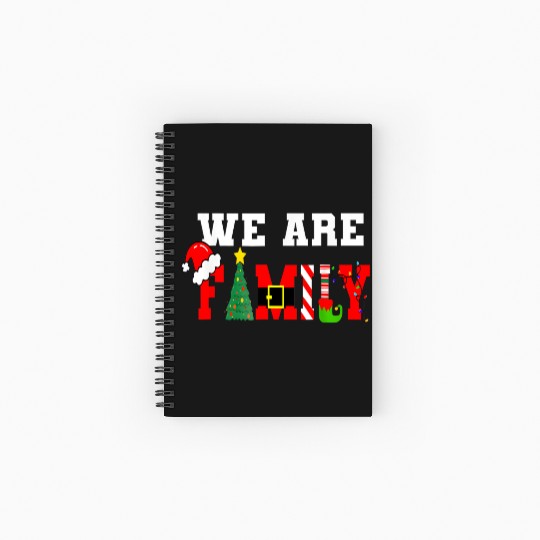 We Are Family Christmas Pajamas Matching Xmas Spiral Notebooks   Ruled Line