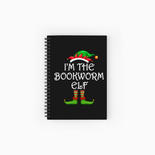 I'm The Bookworm Elf Spiral Notebooks   Ruled Line Matching Family