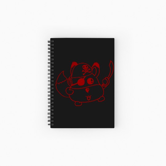 Little Cute Captain Fox Pirate Animal Eye Patch Spiral Notebooks   Ruled Line