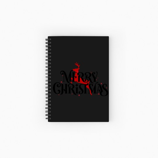 Elegant Christmas Reindeer Design Spiral Notebooks   Ruled Line
