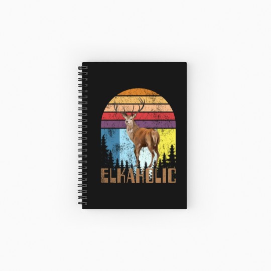 Elk Hunting Elkaholic Hunters Spiral Notebooks   Ruled Line
