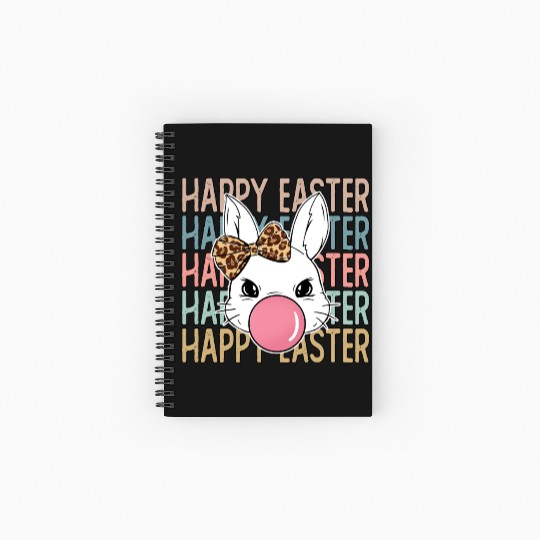 Happy Easter Bunny, Easter Day Spiral Notebooks   Ruled Line