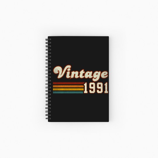 34th Birthday Gift - Vintage 1991 Spiral Notebooks   Ruled Line