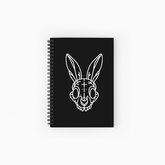 Minimalistic Vector Rabbit Skull Kids Drawing Spiral Notebooks   Ruled Line
