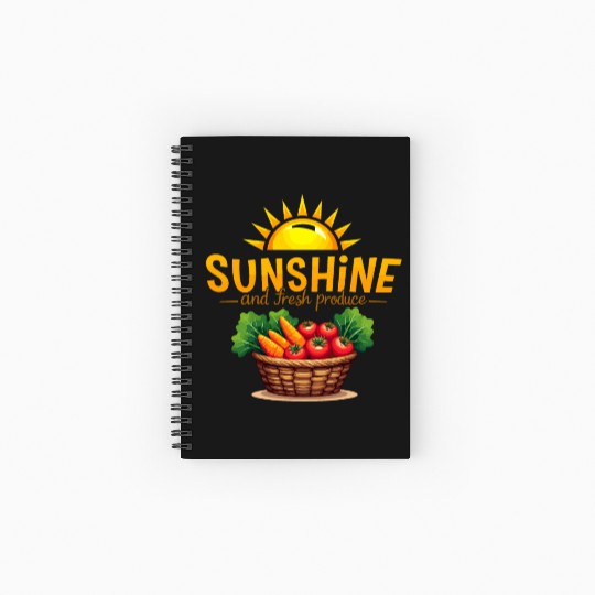 Farmers Market Vendor Fresh Produce and Local Spiral Notebooks   Ruled Line