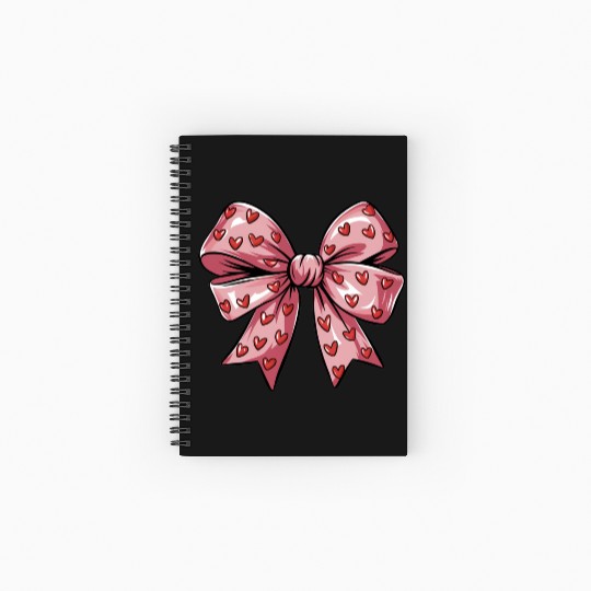Valentines day Heart Coquette Bow Spiral Notebooks   Ruled Line