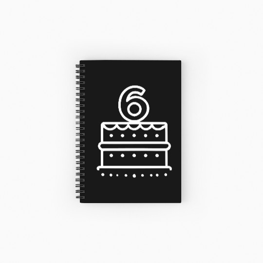 Children 6th Birthday cake Kid Vector path18 Spiral Notebooks   Ruled Line