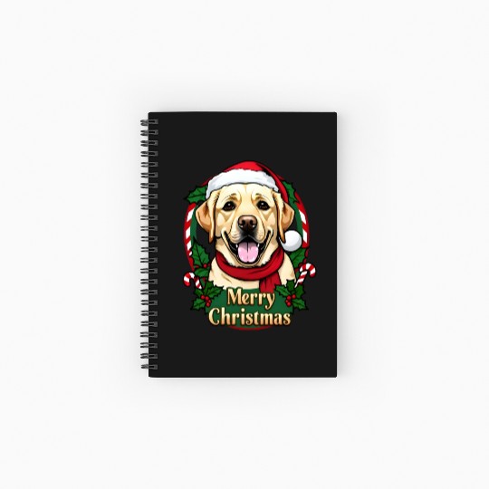 Festive Labrador Christmas Design Spiral Notebooks   Ruled Line