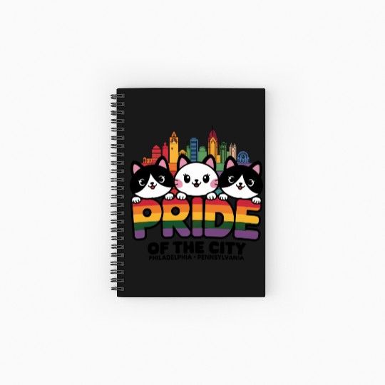 Pride of Philadelphia City Pennsylvania USA Rainbo Spiral Notebooks   Ruled Line