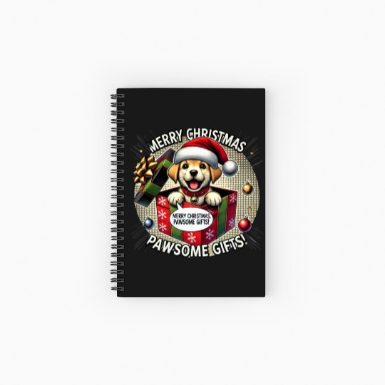 Puppy Christmas Surprise Spiral Notebooks   Ruled Line